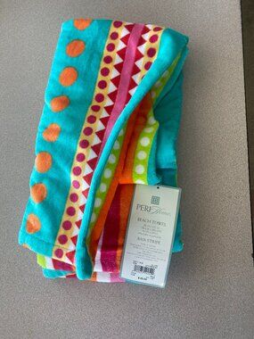 PERI HOME beach towel 30 in x 60 in baja striped 100% cotton